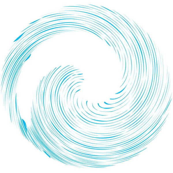 Dairesel sarmal, girdap, dönme tasarım elementi. Eş merkezli, radyal ve yayılan çizgiler dönüş, girdap ve eğri büğrü
