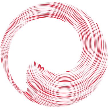 Dairesel sarmal, girdap, dönme tasarım elementi. Eş merkezli, radyal ve yayılan çizgiler dönüş, girdap ve eğri büğrü