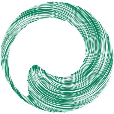 Dairesel sarmal, girdap, dönme tasarım elementi. Eş merkezli, radyal ve yayılan çizgiler dönüş, girdap ve eğri büğrü