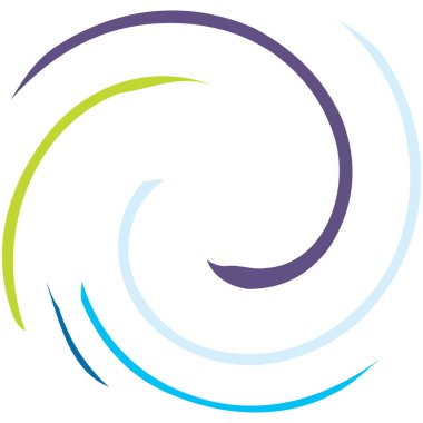 Dairesel sarmal, girdap, dönme tasarım elementi. Eş merkezli, radyal ve yayılan çizgiler dönüş, girdap ve eğri büğrü