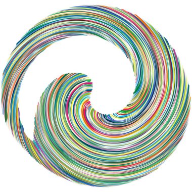 Dairesel sarmal, girdap, dönme tasarım elementi. Eş merkezli, radyal ve yayılan çizgiler dönüş, girdap ve eğri büğrü