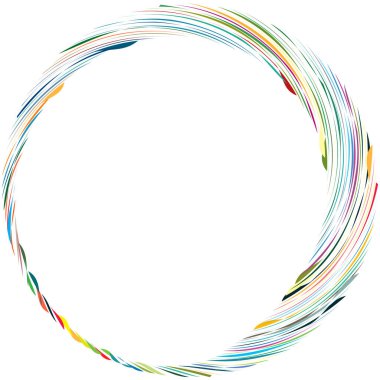 Dairesel sarmal, girdap, dönme tasarım elementi. Eş merkezli, radyal ve yayılan çizgiler dönüş, girdap ve eğri büğrü