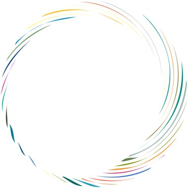 Dairesel sarmal, girdap, dönme tasarım elementi. Eş merkezli, radyal ve yayılan çizgiler dönüş, girdap ve eğri büğrü