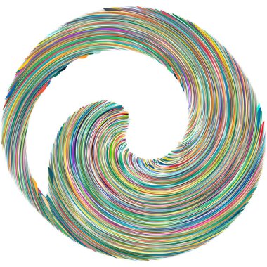 Dairesel sarmal, girdap, dönme tasarım elementi. Eş merkezli, radyal ve yayılan çizgiler dönüş, girdap ve eğri büğrü