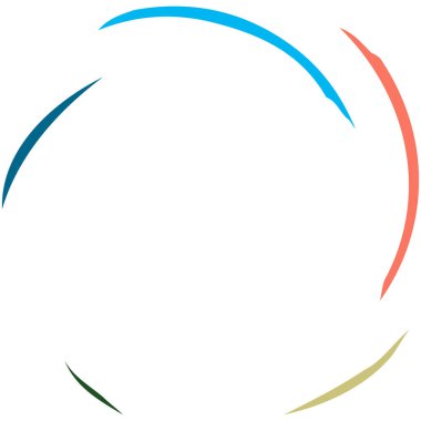 Dairesel sarmal, girdap, dönme tasarım elementi. Eş merkezli, radyal ve yayılan çizgiler dönüş, girdap ve eğri büğrü