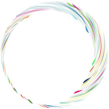 Dairesel sarmal, girdap, dönme tasarım elementi. Eş merkezli, radyal ve yayılan çizgiler dönüş, girdap ve eğri büğrü