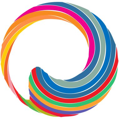 Dairesel sarmal, girdap, dönme tasarım elementi. Eş merkezli, radyal ve yayılan çizgiler dönüş, girdap ve eğri büğrü