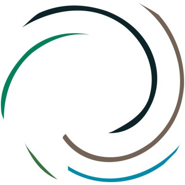 Dairesel sarmal, girdap, dönme tasarım elementi. Eş merkezli, radyal ve yayılan çizgiler dönüş, girdap ve eğri büğrü