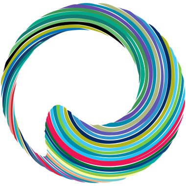 Dairesel sarmal, girdap, dönme tasarım elementi. Eş merkezli, radyal ve yayılan çizgiler dönüş, girdap ve eğri büğrü