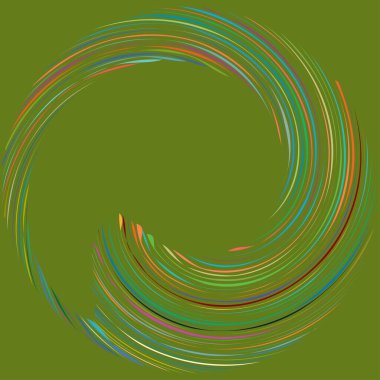 Dairesel sarmal, girdap, dönme tasarım elementi. Eş merkezli, radyal ve yayılan çizgiler dönüş, girdap ve eğri büğrü