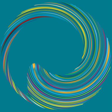 Dairesel sarmal, girdap, dönme tasarım elementi. Eş merkezli, radyal ve yayılan çizgiler dönüş, girdap ve eğri büğrü