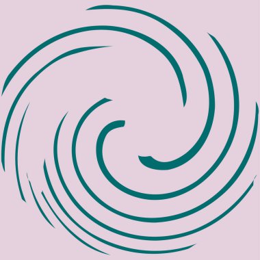 Dairesel sarmal, girdap, dönme tasarım elementi. Eş merkezli, radyal ve yayılan çizgiler dönüş, girdap ve eğri büğrü