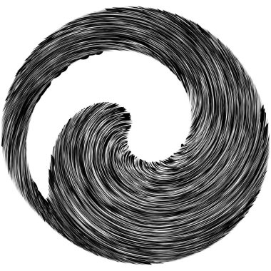 Dairesel sarmal, girdap, dönme tasarım elementi. Eş merkezli, radyal ve yayılan çizgiler dönüş, girdap ve eğri büğrü