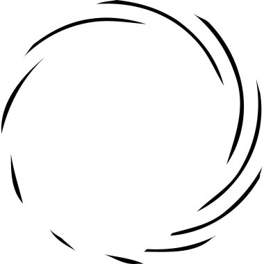 Dairesel sarmal, girdap, dönme tasarım elementi. Eş merkezli, radyal ve yayılan çizgiler dönüş, girdap ve eğri büğrü