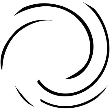 Dairesel sarmal, girdap, dönme tasarım elementi. Eş merkezli, radyal ve yayılan çizgiler dönüş, girdap ve eğri büğrü