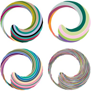 Dairesel sarmal, girdap, dönme tasarım elementi. Eş merkezli, radyal ve yayılan çizgiler dönüş, girdap ve eğri büğrü