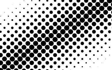 Çapraz, eğimli daireler, yarım ton vektör çizimi. Yarıton arkaplan, desen