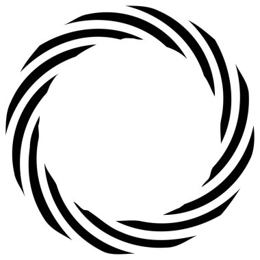 Dairesel sarmal, girdap, dönme tasarım elementi. Eş merkezli, radyal ve yayılan çizgiler dönüş, girdap ve eğri büğrü