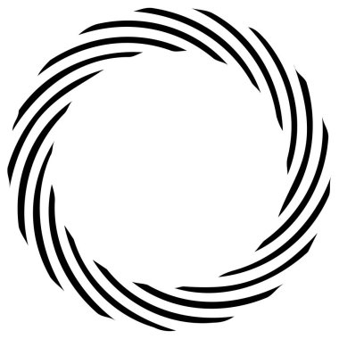 Dairesel sarmal, girdap, dönme tasarım elementi. Eş merkezli, radyal ve yayılan çizgiler dönüş, girdap ve eğri büğrü