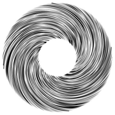 Dairesel sarmal, girdap, dönme tasarım elementi. Eş merkezli, radyal ve yayılan çizgiler dönüş, girdap ve eğri büğrü