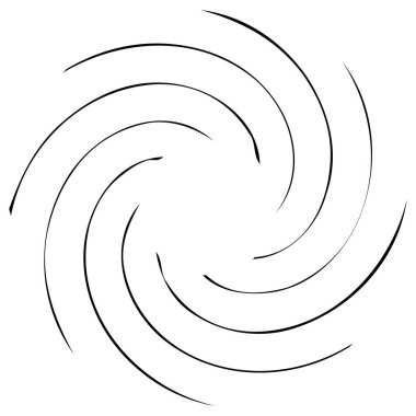 Dairesel sarmal, girdap, dönme tasarım elementi. Eş merkezli, radyal ve yayılan çizgiler dönüş, girdap ve eğri büğrü