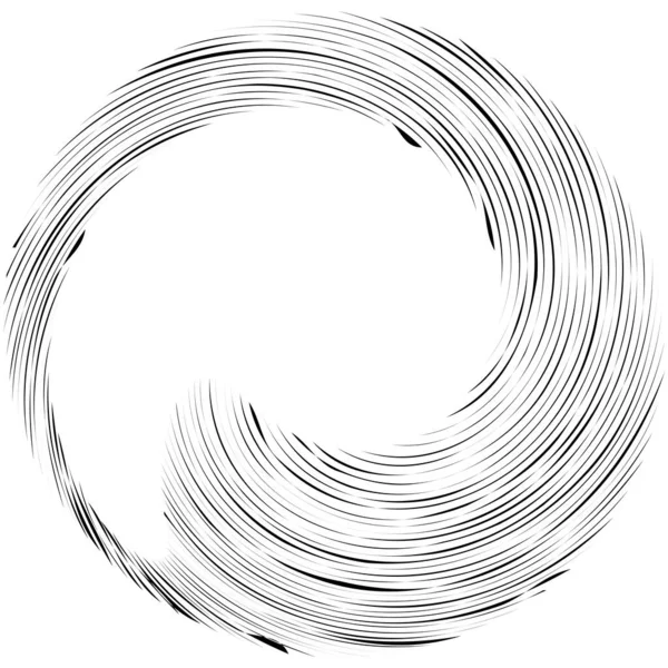 Circular Spiral Swirl Twirl Design Element Concentric Radial Radiating Burst — Stock Vector