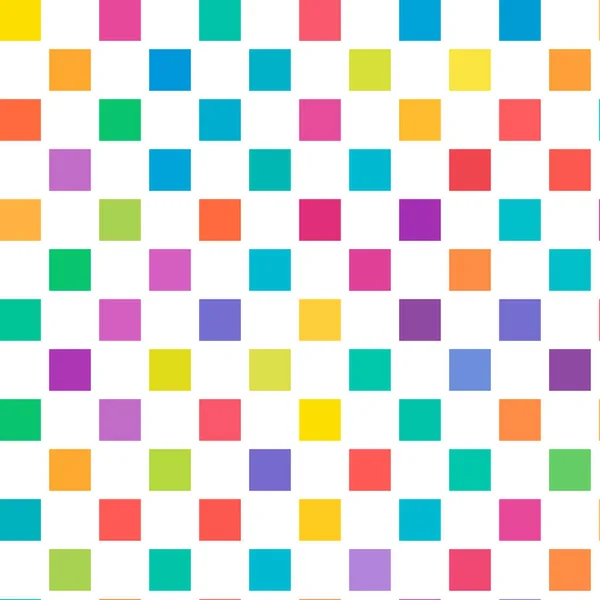 Einfache Einfache Bunte Quadrate Wiederholbar Nahtloser Hintergrund Muster Quadrate Kariert — Stockvektor