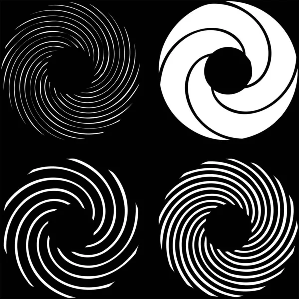 Spirale Circulaire Tourbillon Élément Conception Tourbillon Éclatement Concentrique Radial Rayonnant — Image vectorielle