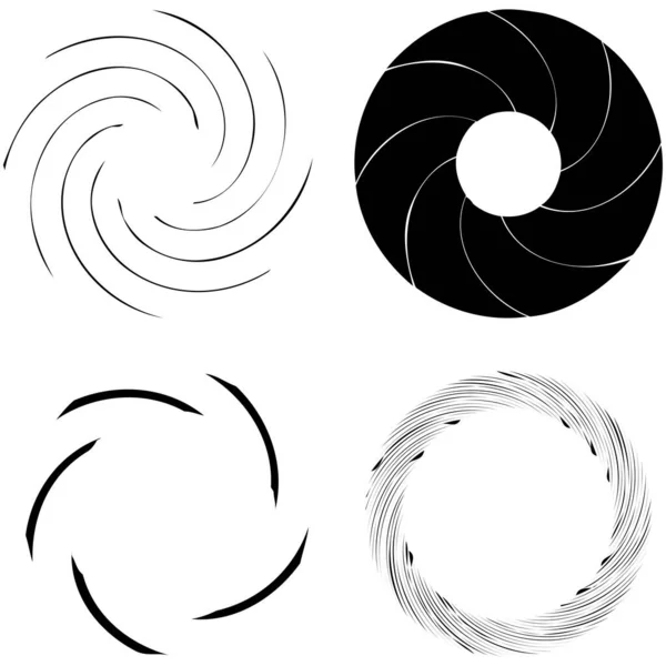 Circular Spiral Swirl Twirl Design Element Concentric Radial Radiating Burst — Stock Vector