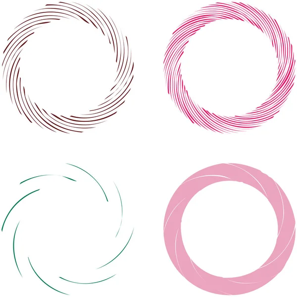 Kreisförmiges Wirbelndes Wirbelndes Designelement Konzentrisches Radiales Und Strahlendes Platzen Von — Stockvektor