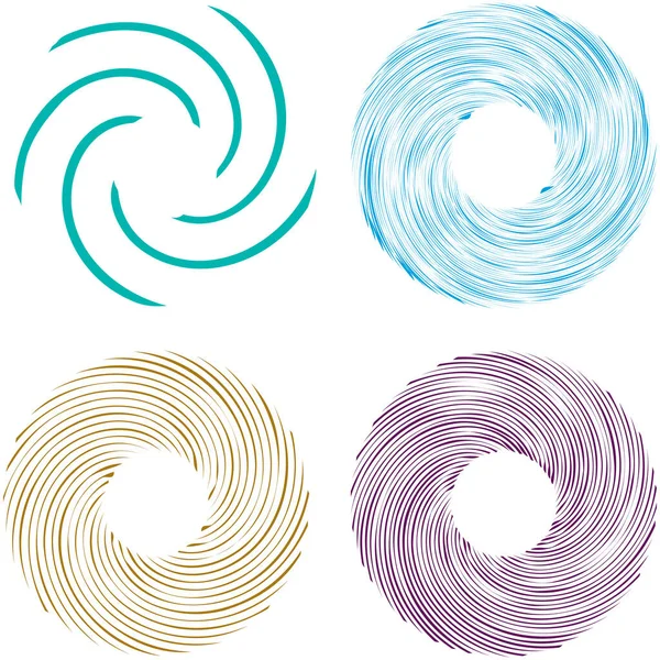 Espiral Circular Remolino Elemento Diseño Giro Explosión Concéntrica Radial Irradiante — Vector de stock