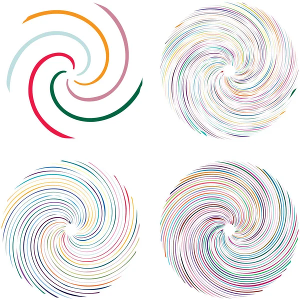 Circular Spiral Swirl Twirl Design Element Concentric Radial Radiating Burst — Stock Vector