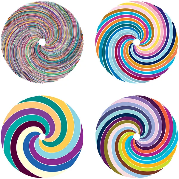 Circular Spiral Swirl Twirl Design Element Concentric Radial Radiating Burst — Stock Vector