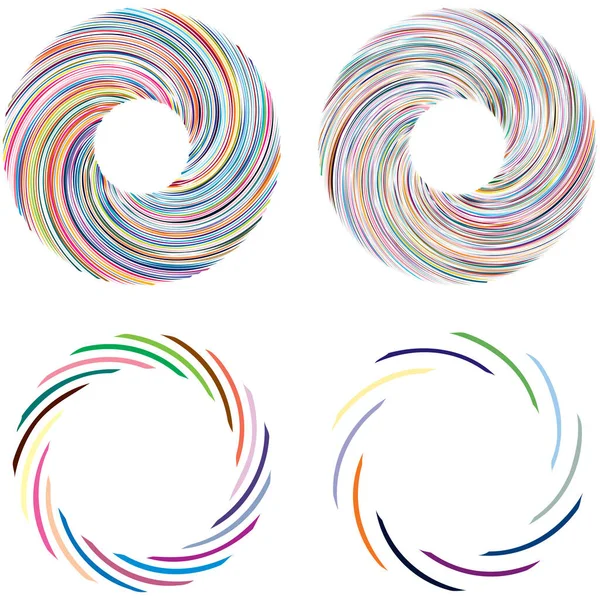 Circular Spiral Swirl Twirl Design Element Concentric Radial Radiating Burst — Stock Vector
