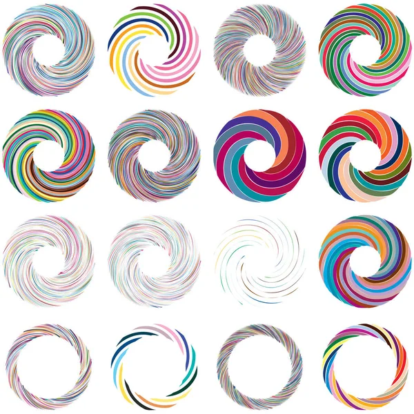 Circular Spiral Redemoinho Twirl Elemento Design Explosão Concêntrica Radial Radiante — Vetor de Stock