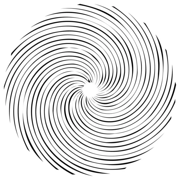 Circular Spiral Swirl Twirl Design Element Concentric Radial Radiating Burst — Stock Vector