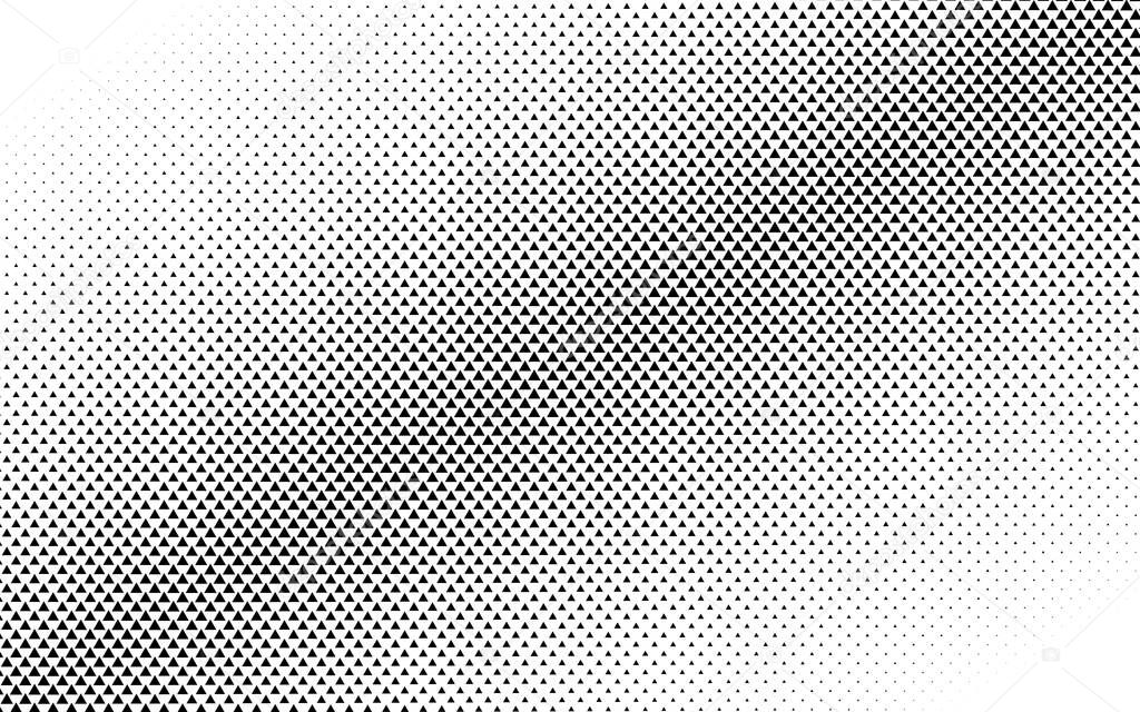 Triangles halftone vector illustration. Triangle geometric background texture and pattern