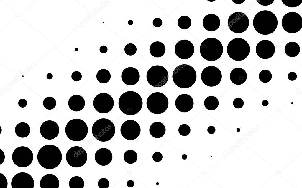 Diagonal, oblique circles, dots halftone vector illustration. Halftone background, pattern