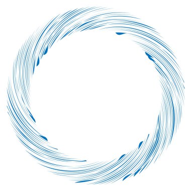 Dairesel sarmal, girdap, dönme tasarım elementi. Eş merkezli, radyal ve yayılan çizgiler dönüş, girdap ve eğri büğrü