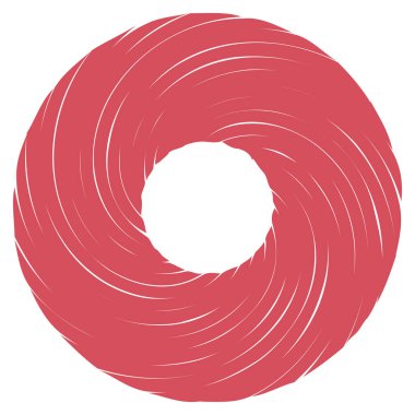 Dairesel sarmal, girdap, dönme tasarım elementi. Eş merkezli, radyal ve yayılan çizgiler dönüş, girdap ve eğri büğrü