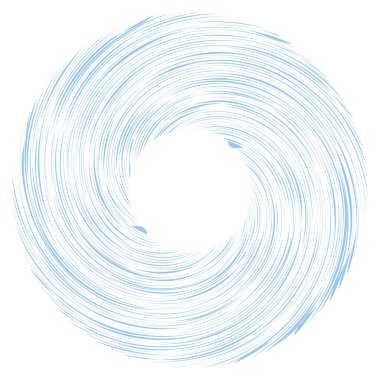Dairesel sarmal, girdap, dönme tasarım elementi. Eş merkezli, radyal ve yayılan çizgiler dönüş, girdap ve eğri büğrü
