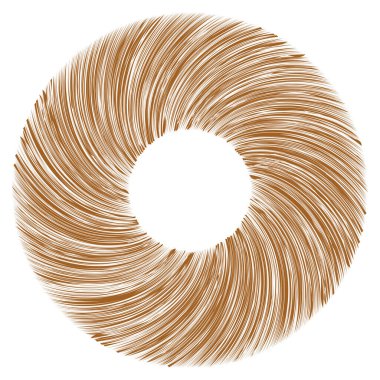 Dairesel sarmal, girdap, dönme tasarım elementi. Eş merkezli, radyal ve yayılan çizgiler dönüş, girdap ve eğri büğrü