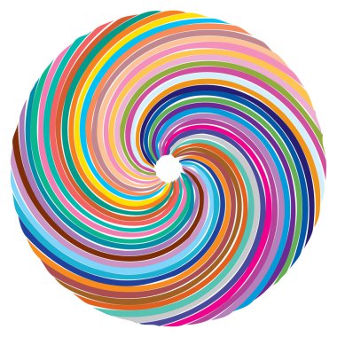 Dairesel sarmal, girdap, dönme tasarım elementi. Eş merkezli, radyal ve yayılan çizgiler dönüş, girdap ve eğri büğrü