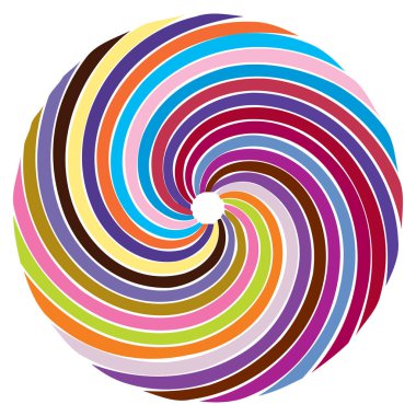 Dairesel sarmal, girdap, dönme tasarım elementi. Eş merkezli, radyal ve yayılan çizgiler dönüş, girdap ve eğri büğrü