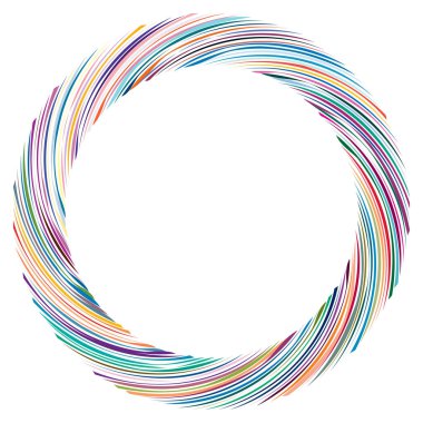 Dairesel sarmal, girdap, dönme tasarım elementi. Eş merkezli, radyal ve yayılan çizgiler dönüş, girdap ve eğri büğrü