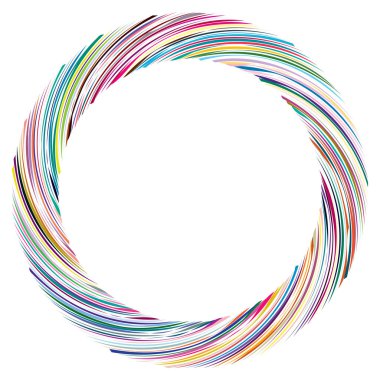 Dairesel sarmal, girdap, dönme tasarım elementi. Eş merkezli, radyal ve yayılan çizgiler dönüş, girdap ve eğri büğrü