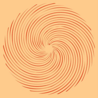 Dairesel sarmal, girdap, dönme tasarım elementi. Eş merkezli, radyal ve yayılan çizgiler dönüş, girdap ve eğri büğrü