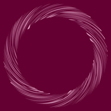 Dairesel sarmal, girdap, dönme tasarım elementi. Eş merkezli, radyal ve yayılan çizgiler dönüş, girdap ve eğri büğrü