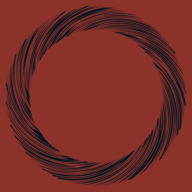 Dairesel sarmal, girdap, dönme tasarım elementi. Eş merkezli, radyal ve yayılan çizgiler dönüş, girdap ve eğri büğrü