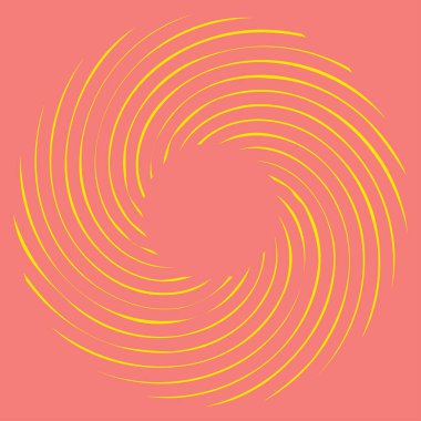 Dairesel sarmal, girdap, dönme tasarım elementi. Eş merkezli, radyal ve yayılan çizgiler dönüş, girdap ve eğri büğrü